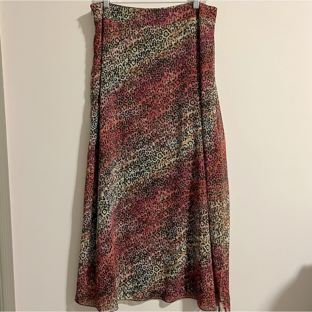NWOT Cato Pink Leopard Maxi Skirt Size 12